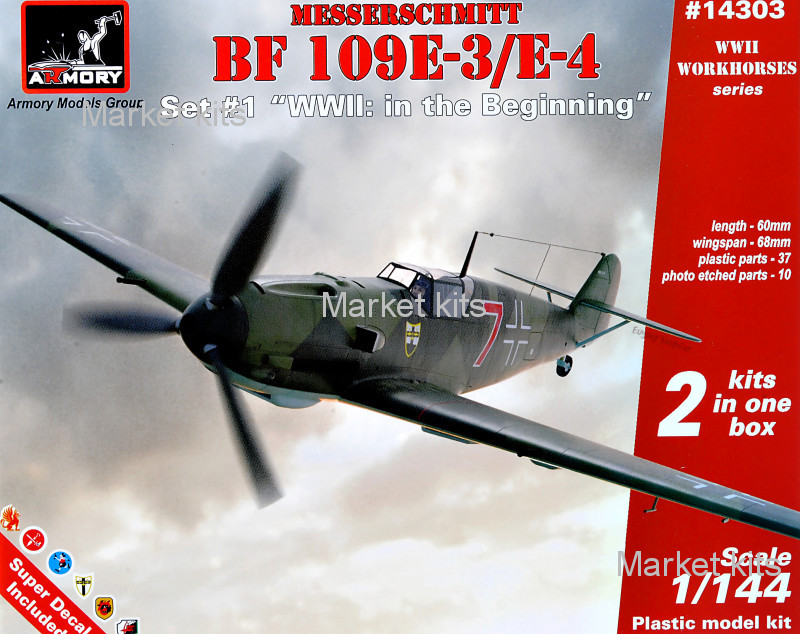 Истребитель Messerschmitt Bf 109E-3/E-4 "WWII: in the Beginning", 2 шт. 1:144 Armory (AR-14303)
Истребитель Messerschmitt Bf 109E-3/E-4 "WWII: in the Beginning", 2 шт. 1:144 Armory (AR-14303)
