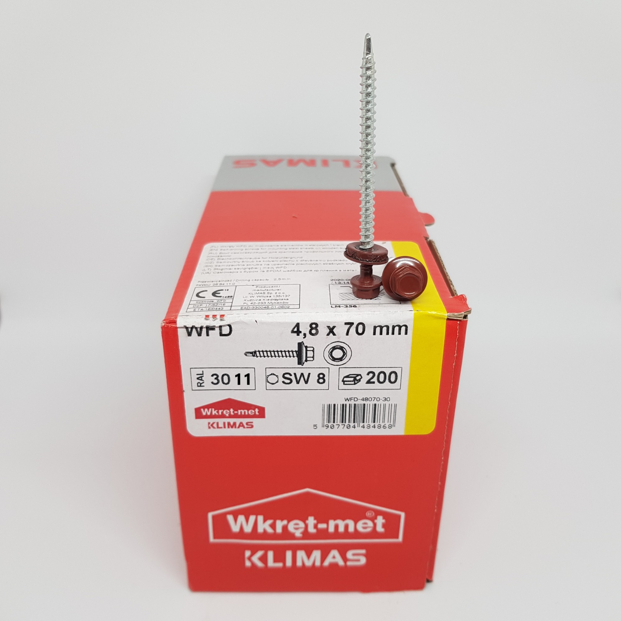 Кровельные саморезы с резиновой шайбой EDPM Klimas Wkret-Met 4,8х70 мм RAL 3011 Коричнево-красный ярко-красный по дереву 200шт
Кровельные саморезы с резиновой шайбой EDPM Klimas Wkret-Met 4,8х70 мм RAL 3011 Коричнево-красный ярко-красный по дереву 200шт