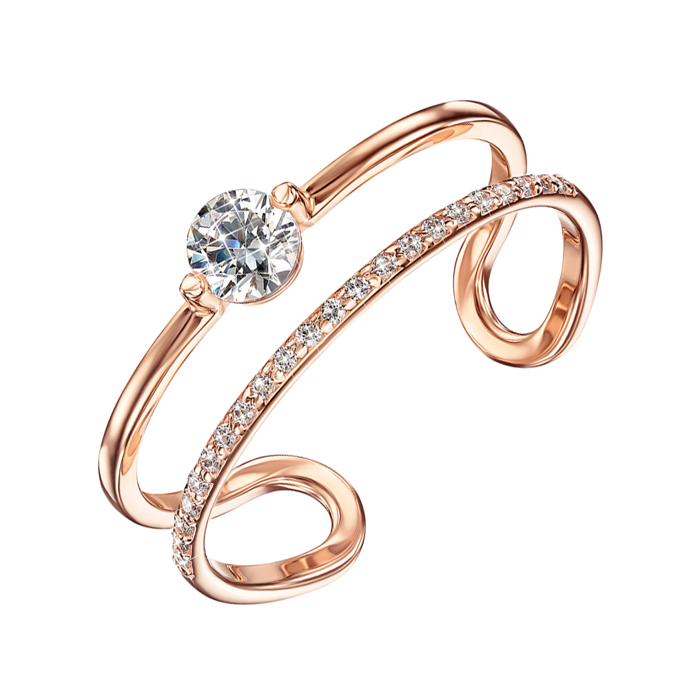 Двойное кольцо из красного золота с кристаллами Swarovski 000129716 19 размера
Двойное кольцо из красного золота с кристаллами Swarovski 000129716 19 размера