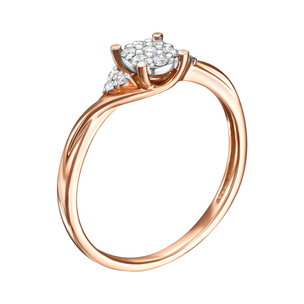 Кольцо в красном золоте Лина с бриллиантами 19 размера
Кольцо в красном золоте Лина с бриллиантами 19 размера