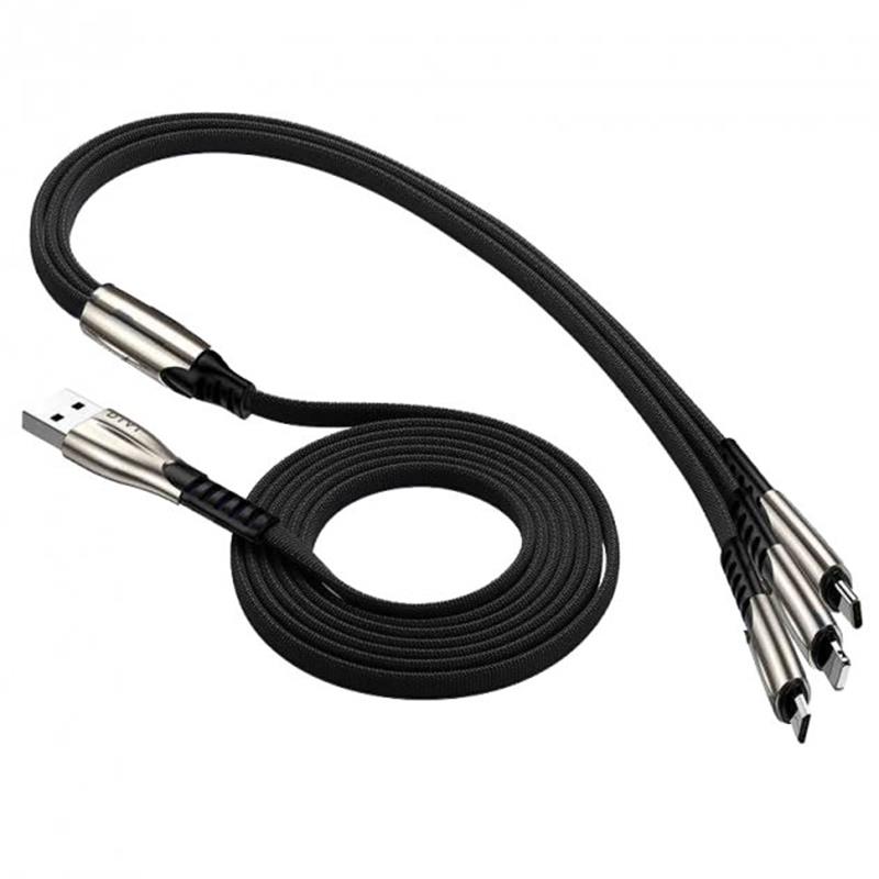Кабель DIVI USB - Lightning/MicroUSB/USBType-C, 3А, 1.5м, Black (Р442-15-black) 
Кабель DIVI USB - Lightning/MicroUSB/USBType-C, 3А, 1.5м, Black (Р442-15-black)