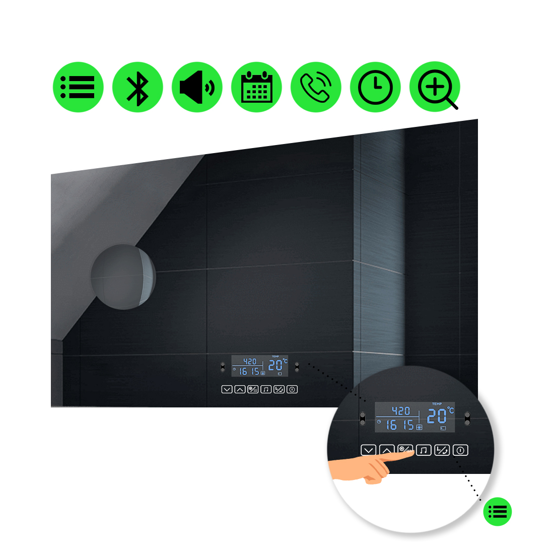 LED-зеркало 100x70см, с Smart-блоком и линзой без подсветки, модель Lucia (luciag153)
LED-зеркало 100x70см, с Smart-блоком и линзой без подсветки, модель Lucia (luciag153)
