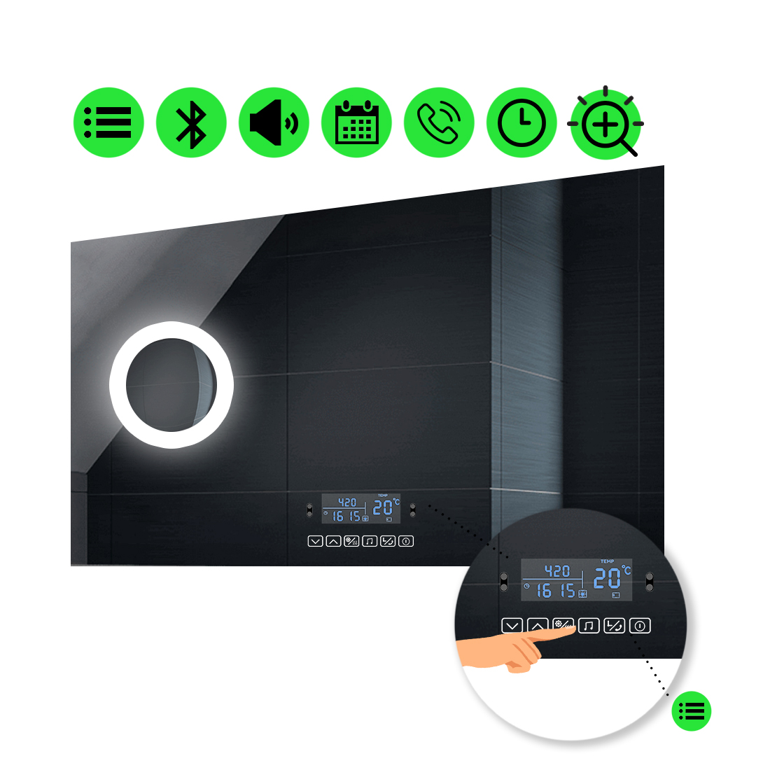 LED-зеркало 100x80см, с Smart-блоком и линзой с подсветкой, модель Lucia (luciag172)
LED-зеркало 100x80см, с Smart-блоком и линзой с подсветкой, модель Lucia (luciag172)