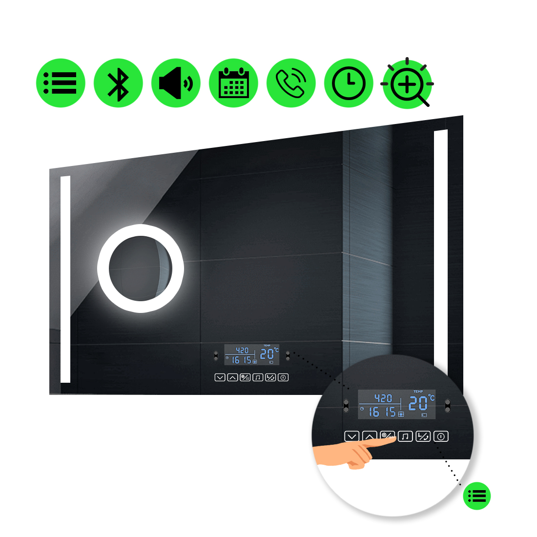 LED-зеркало 90x60см, с Smart-блоком и линзой с подсветкой, модель Adelita (Adelitag84)
LED-зеркало 90x60см, с Smart-блоком и линзой с подсветкой, модель Adelita (Adelitag84)