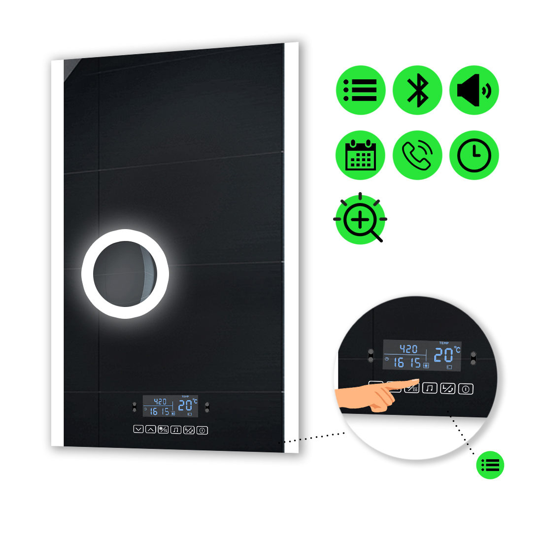 LED-зеркало 70x80см, с Smart-блоком и линзой с подсветкой, модель Ines (Ines238)
LED-зеркало 70x80см, с Smart-блоком и линзой с подсветкой, модель Ines (Ines238)