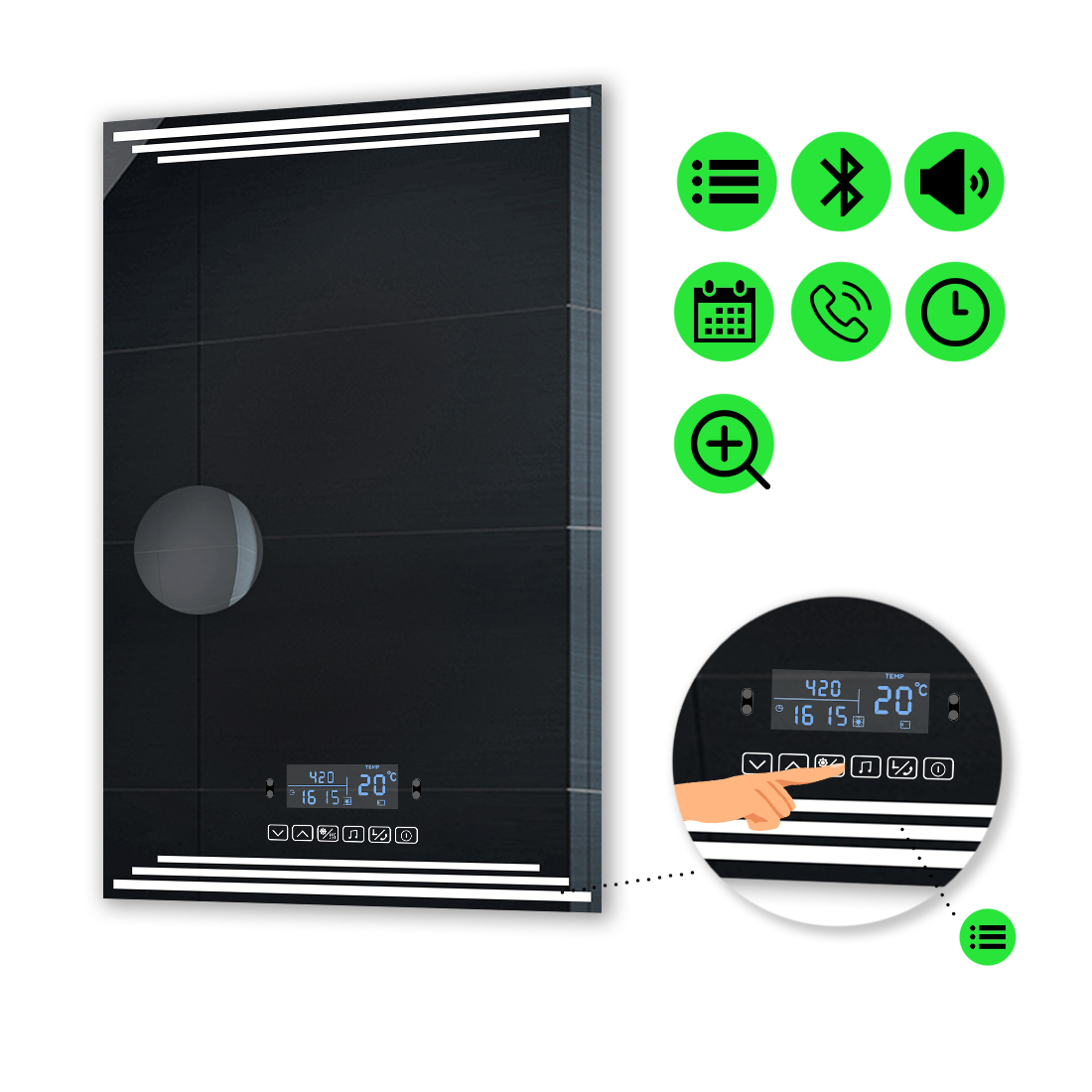 LED-зеркало 60x80см, с Smart-блоком и линзой без подсветки, модель Francisca (Francisca43)
LED-зеркало 60x80см, с Smart-блоком и линзой без подсветки, модель Francisca (Francisca43)