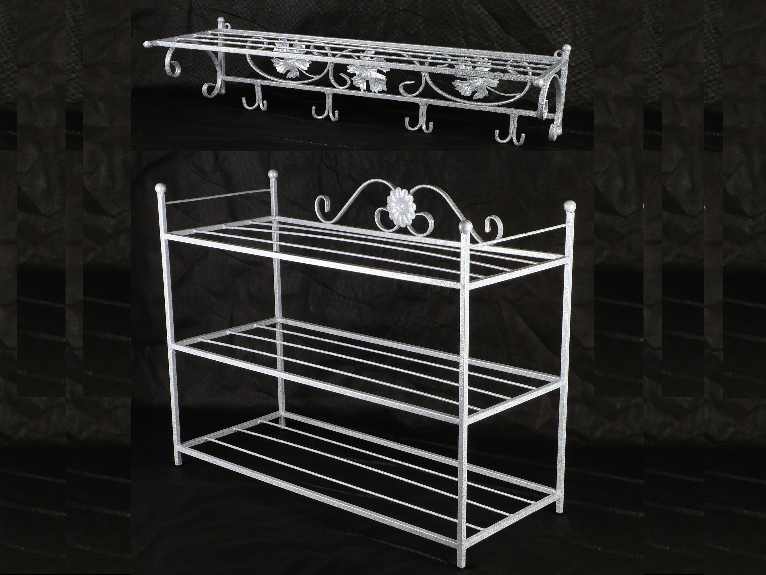 Комплект полка для обуви Ferrum Prestige White Silver и вешалка настенная Ferrum Venice White Silver металлические кованые, обувница, в прихожую
Комплект полка для обуви Ferrum Prestige White Silver и вешалка настенная Ferrum Venice White Silver металлические кованые, обувница, в прихожую