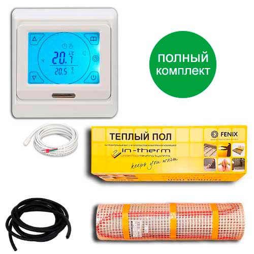 Теплый пол двухжильный нагревательный мат IN-Term ECO 200 + программируемый терморегулятор с сенсорным экраном 9.2 м.кв - 1850Вт
Теплый пол двухжильный нагревательный мат IN-Term ECO 200 + программируемый терморегулятор с сенсорным экраном 9.2 м.кв - 1850Вт