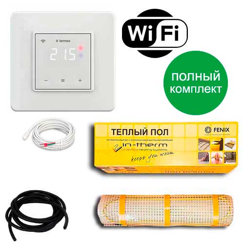 Теплый пол двухжильный нагревательный мат IN-Term 200 + программируемый WiFi терморегулятор Terneo SX 2.2 м.кв - 460Вт
Теплый пол двухжильный нагревательный мат IN-Term 200 + программируемый WiFi терморегулятор Terneo SX 2.2 м.кв - 460Вт