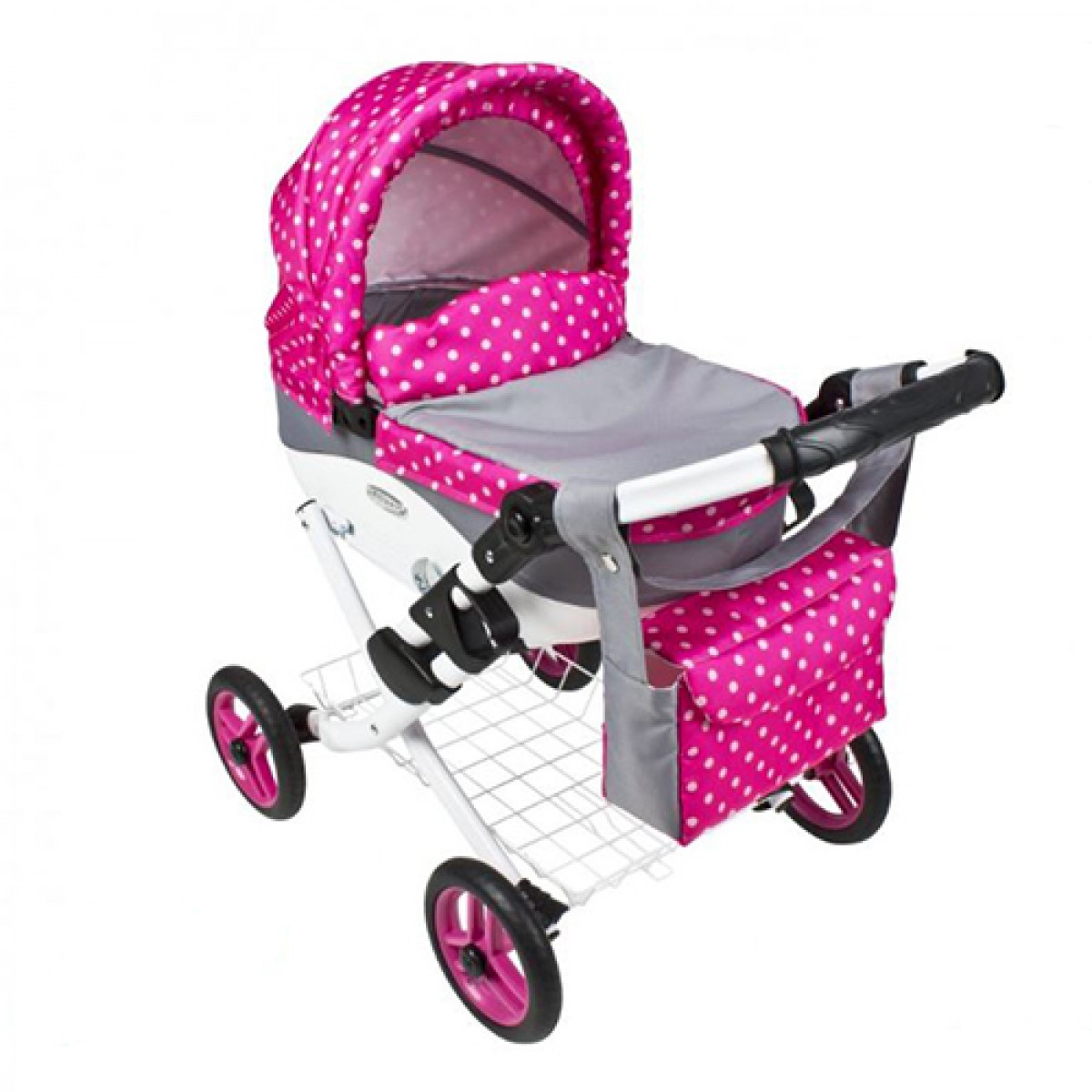 Коляска для кукол Adbor Lily Lc-08 Розовый/Серый с принтом с корзиной, матрасом и сумкой + чехол на ножки 
Коляска для кукол Adbor Lily Lc-08 Розовый/Серый с принтом с корзиной, матрасом и сумкой + чехол на ножки