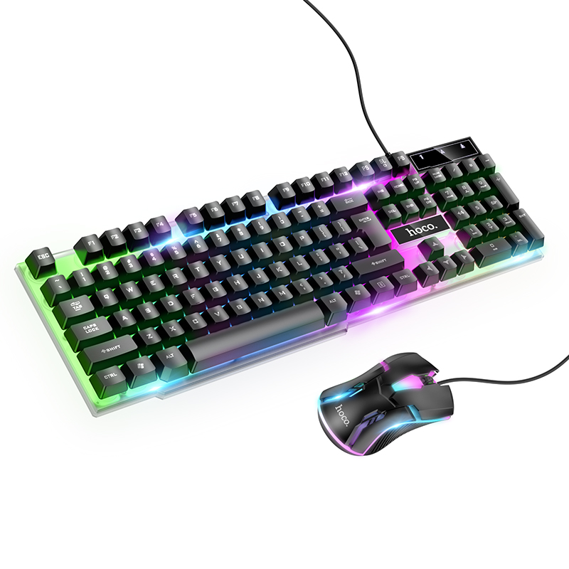 Игровой комплект проводной для ПК 2 в 1 (клавиатура и мышь) с подсветкой Hoco GM11 RGB gaming combo RUS Black
Игровой комплект проводной для ПК 2 в 1 (клавиатура и мышь) с подсветкой Hoco GM11 RGB gaming combo RUS Black