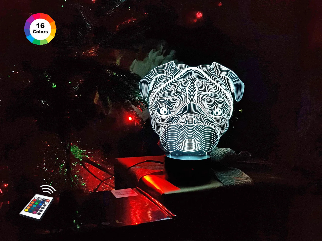 3D ночник "Мопс" (УВЕЛИЧЕННОЕ ИЗОБРАЖЕНИЕ) подарочная упаковка + 16 цветов + пульт ДУ + сетевой адаптер + батарейки (3ААА) 3DTOYSLAMP
3D ночник "Мопс" (УВЕЛИЧЕННОЕ ИЗОБРАЖЕНИЕ) подарочная упаковка + 16 цветов + пульт ДУ + сетевой адаптер + батарейки (3ААА) 3DTOYSLAMP
