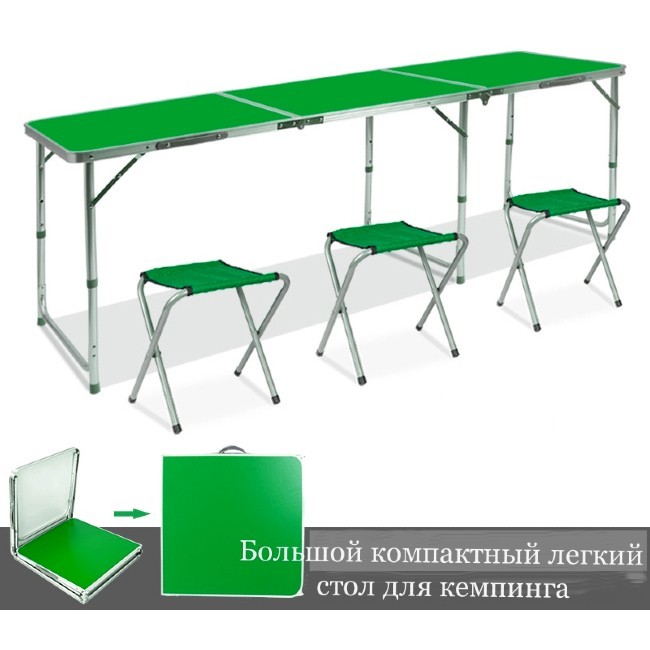 Стол раскладной удлиненный с 6 стульями для рыбалки и пикника (Зеленый)
Стол раскладной удлиненный с 6 стульями для рыбалки и пикника (Зеленый)