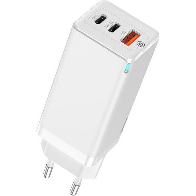 СЗУ Baseus GaN Quick Travel Charger 65W (2 Type-C + 1USB)для Зарядные устройства White
СЗУ Baseus GaN Quick Travel Charger 65W (2 Type-C + 1USB)для Зарядные устройства White