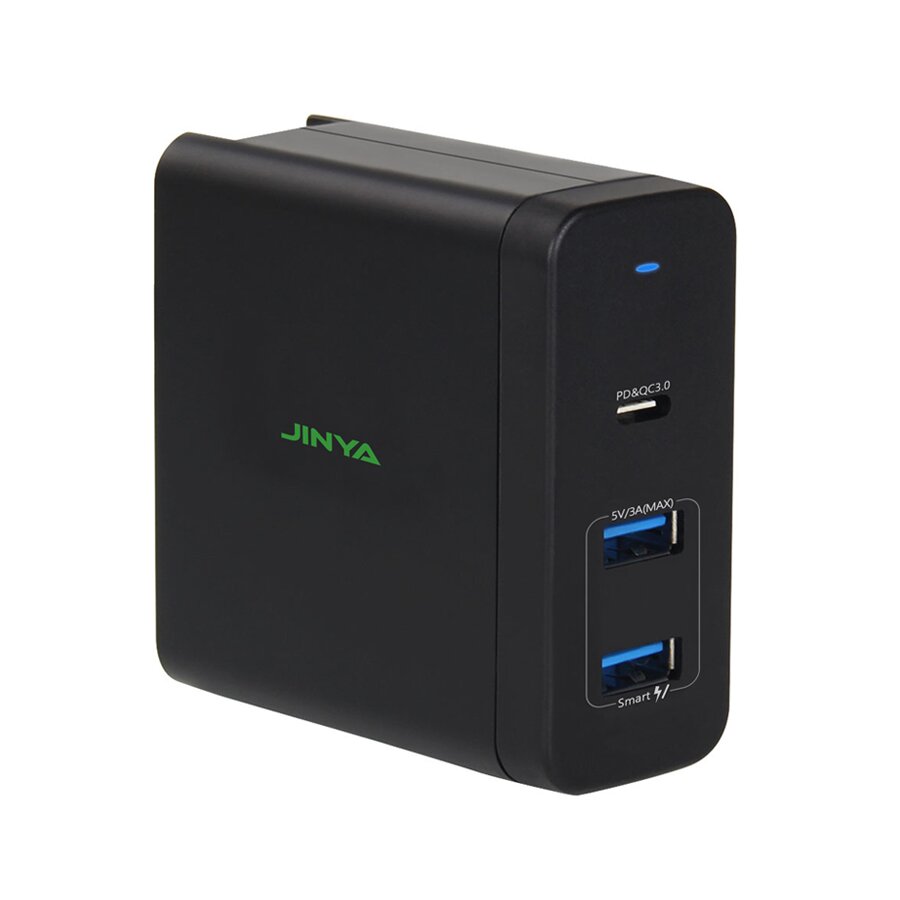 Зарядное устройство JINYA 60W USB-C Wall Charger Travel Plugs (Type-C PD Port / 2xUSB-A 15W) - Black JINYA (9683)
Зарядное устройство JINYA 60W USB-C Wall Charger Travel Plugs (Type-C PD Port / 2xUSB-A 15W) - Black JINYA (9683)