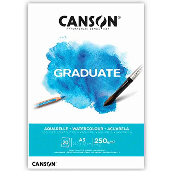 Блок бумаги для акварели Canson Graduate Watercolour CP 250 гр А3 29,7х42 см 20л. (0110-375)
Блок бумаги для акварели Canson Graduate Watercolour CP 250 гр А3 29,7х42 см 20л. (0110-375)