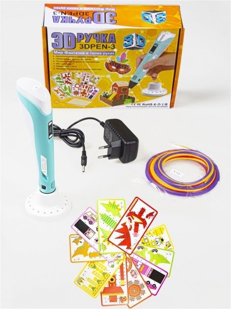 3D-ручка с экраном голубая с эко пластиком PLA (9 метров ) и трафаретами
3D-ручка с экраном голубая с эко пластиком PLA (9 метров ) и трафаретами