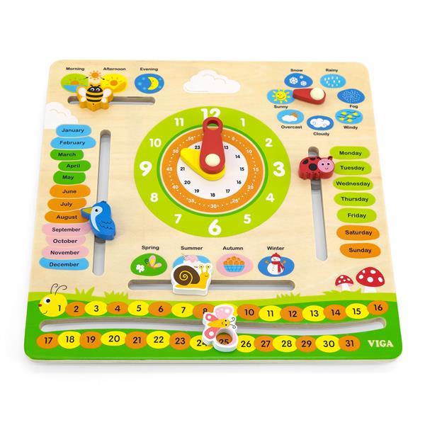 Деревянный календарь Viga Toys с часами, на английском языке (OPT2_44538) 31 x 31 x 4.5 см
Деревянный календарь Viga Toys с часами, на английском языке (OPT2_44538) 31 x 31 x 4.5 см
