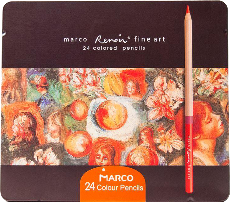 Карандаши цветные Marco Renoir 24 цветов в металлическом пенале (FineArt 3100-24TN)
Карандаши цветные Marco Renoir 24 цветов в металлическом пенале (FineArt 3100-24TN)