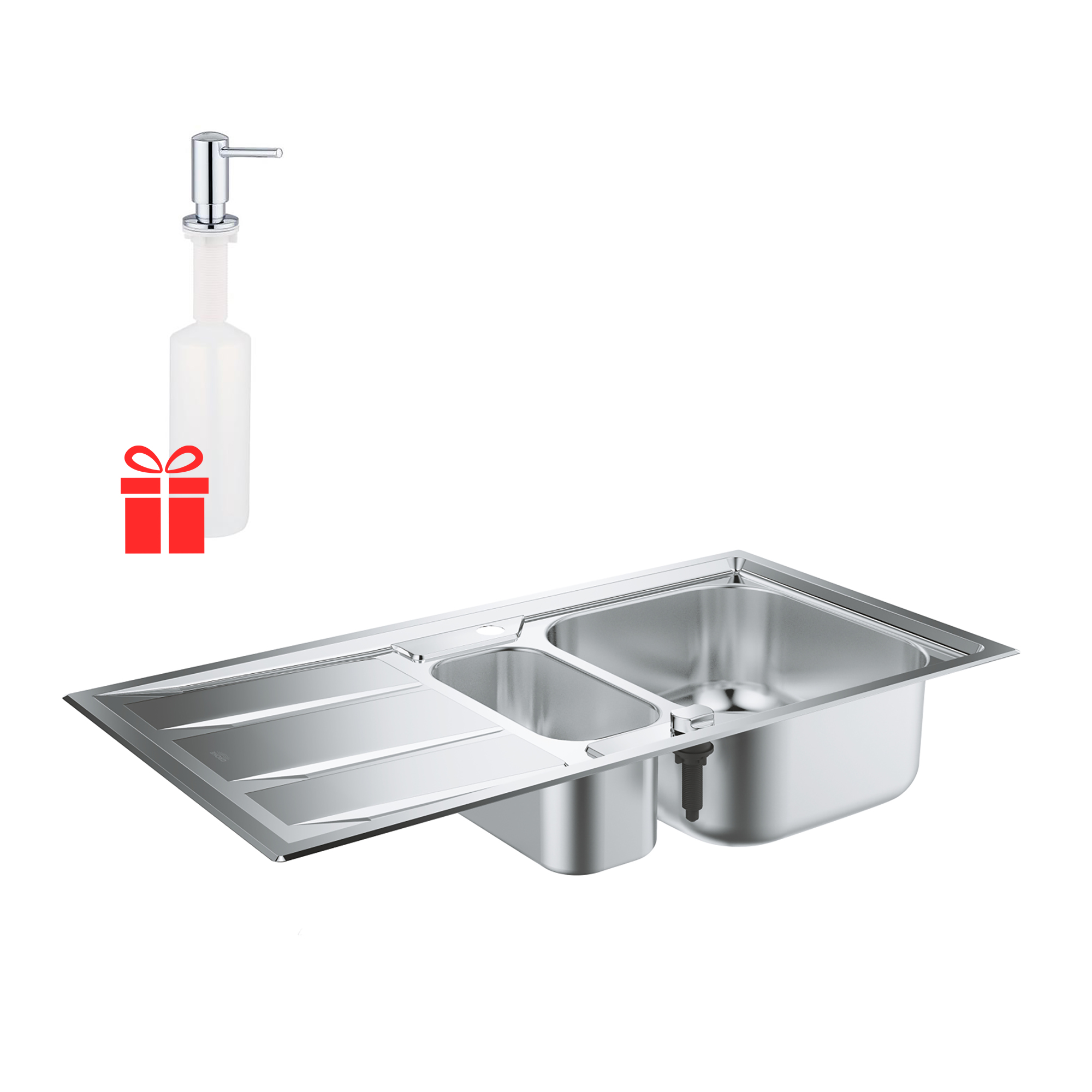 Набор Grohe мойка кухонная K400 31569SD0 + дозатор для моющего средства Contemporary 40536000
Набор Grohe мойка кухонная K400 31569SD0 + дозатор для моющего средства Contemporary 40536000