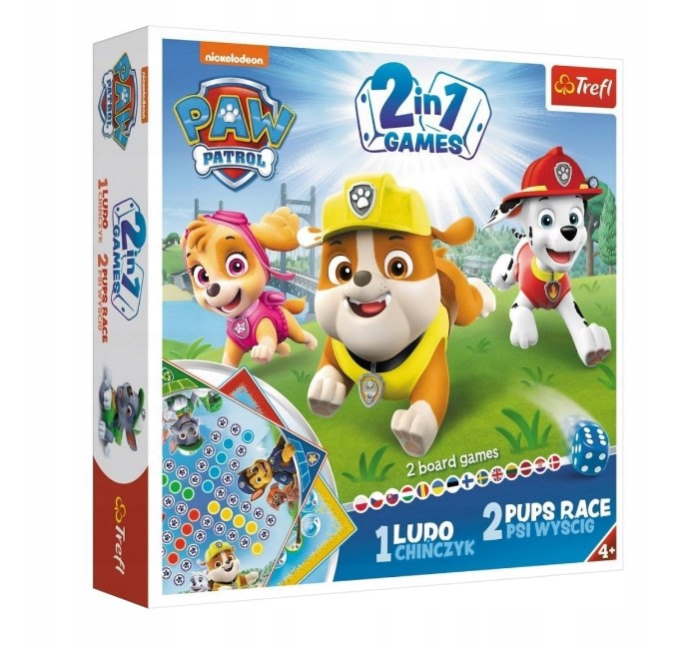 Настольная игра Trefl Лудо 2 в 1. Щенячий патруль (Ludo 2 in 1: Paw Patrol) (1896)
Настольная игра Trefl Лудо 2 в 1. Щенячий патруль (Ludo 2 in 1: Paw Patrol) (1896)