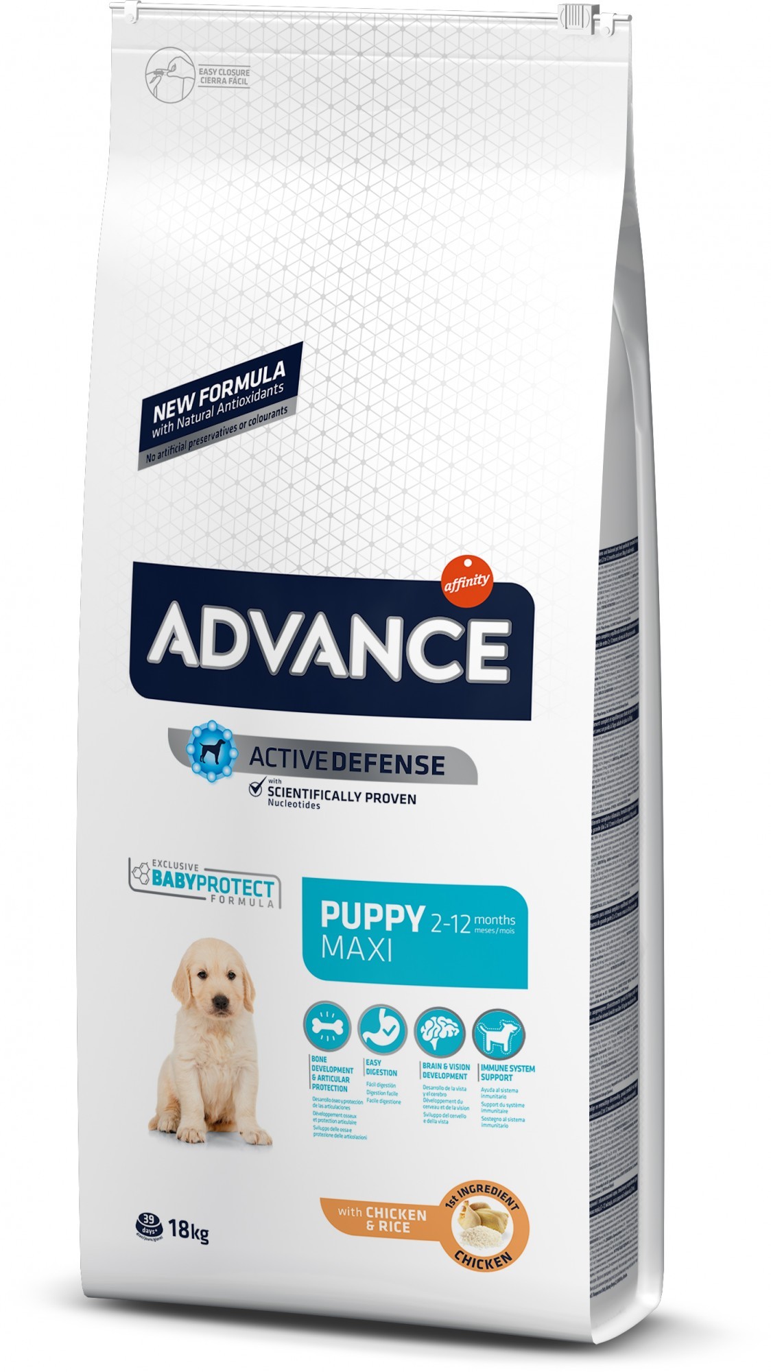 Сухой корм Advance Dog Maxi Puppy для щенков собак крупных пород с курицей и рисом 18 кг
Сухой корм Advance Dog Maxi Puppy для щенков собак крупных пород с курицей и рисом 18 кг