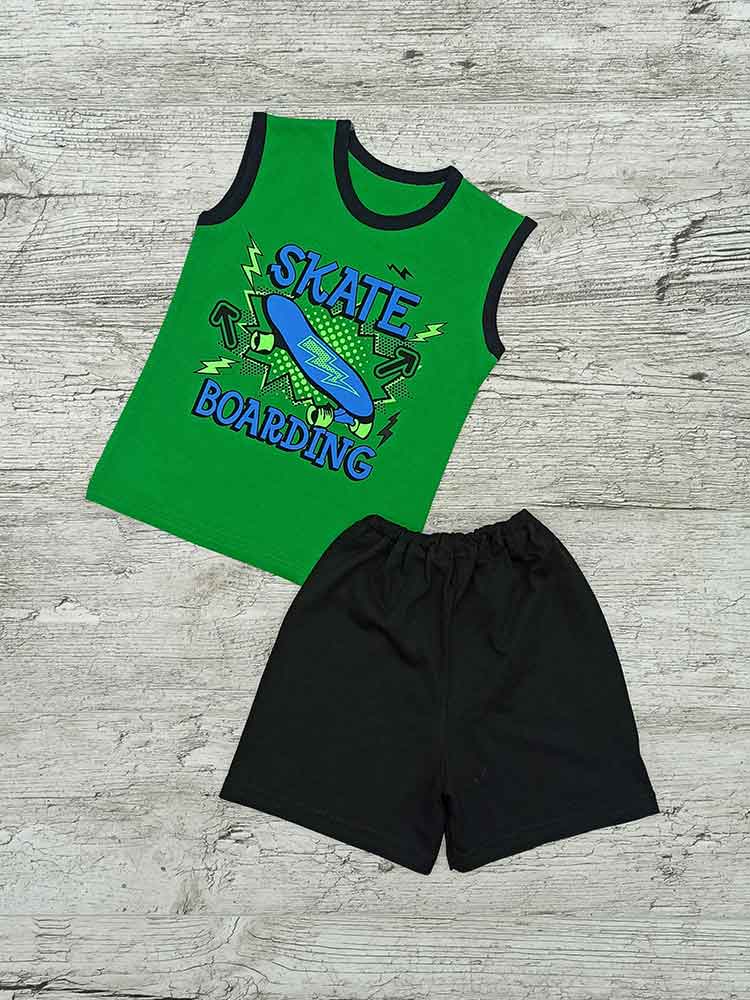 Комплект для хлопчика зелена безрукавка чорні шорти Skate 00121, 98-110 см. (3-4 роки)
Комплект для хлопчика зелена безрукавка чорні шорти Skate 00121, 98-110 см. (3-4 роки)