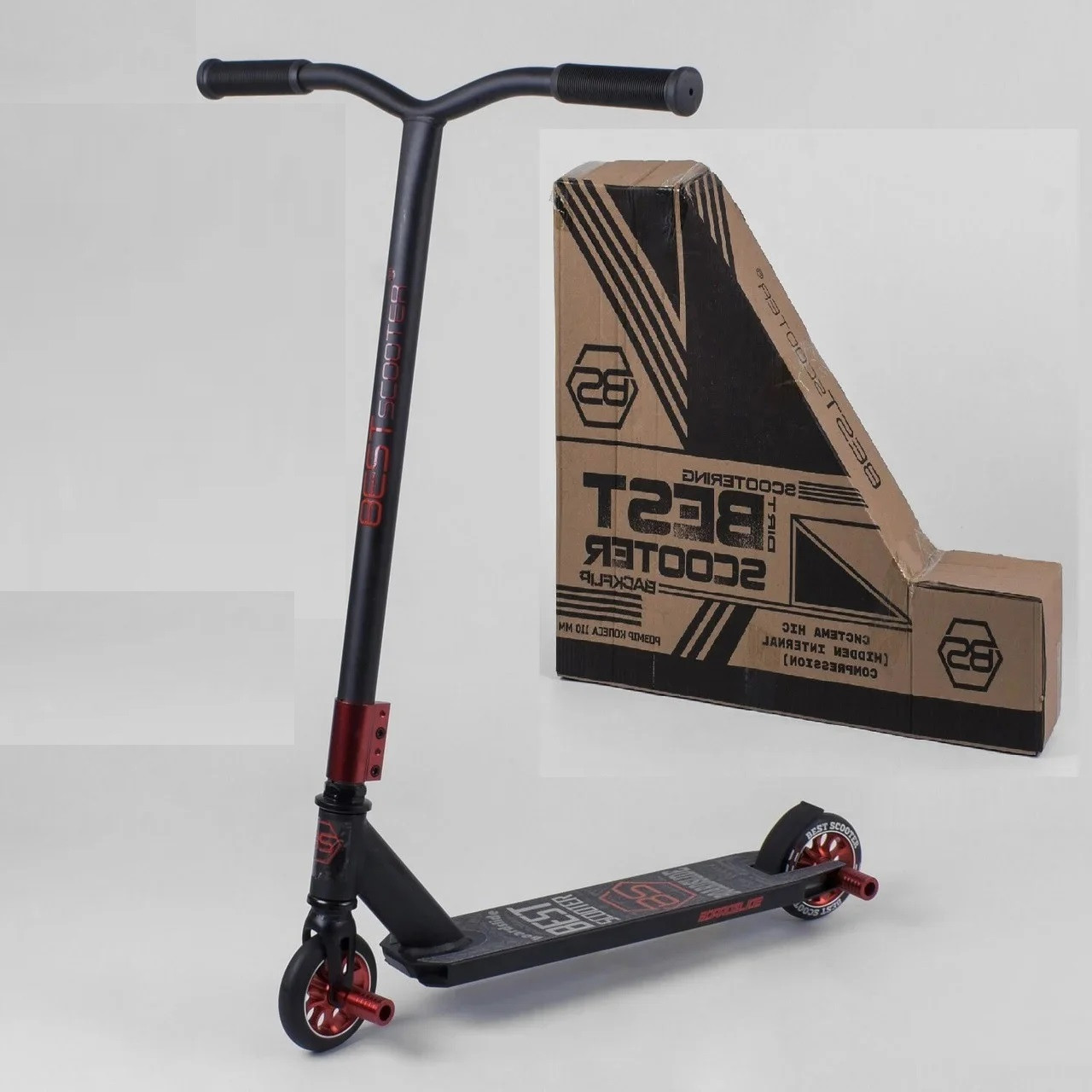 Самокат трюковый Best Scooter двухколесный колеса 110 мм Черно-красный на АЛЮМИНИЕВЫХ ДИСКАХ с ПЕГАМИ (284374)
Самокат трюковый Best Scooter двухколесный колеса 110 мм Черно-красный на АЛЮМИНИЕВЫХ ДИСКАХ с ПЕГАМИ (284374)