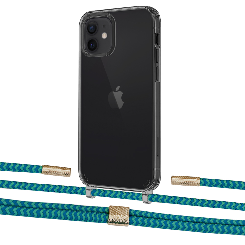 Чехол Upex Crossbody Protection Case для iPhone 12 | 12 Pro Dark with Twine Cyan and Fausset Gold
Чехол Upex Crossbody Protection Case для iPhone 12 | 12 Pro Dark with Twine Cyan and Fausset Gold