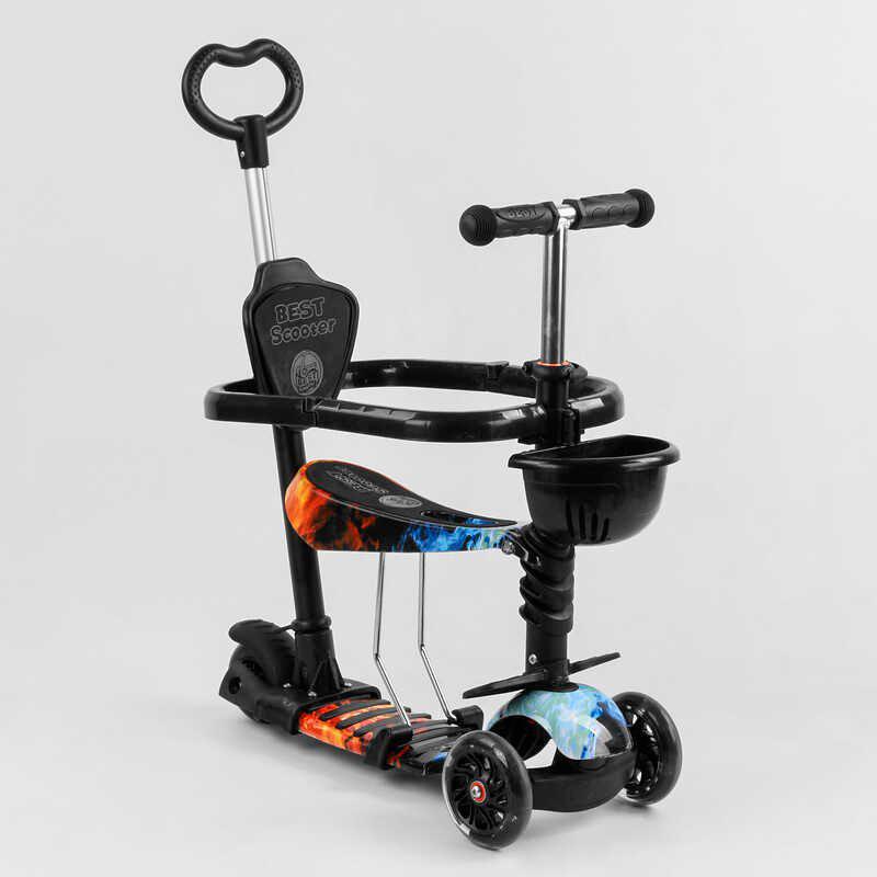 Самокат с сиденьем и с защитным бортиком 5в1 Best Scooter S 5203 PU колеса с подсветкой Черный с оранжевым
Самокат с сиденьем и с защитным бортиком 5в1 Best Scooter S 5203 PU колеса с подсветкой Черный с оранжевым