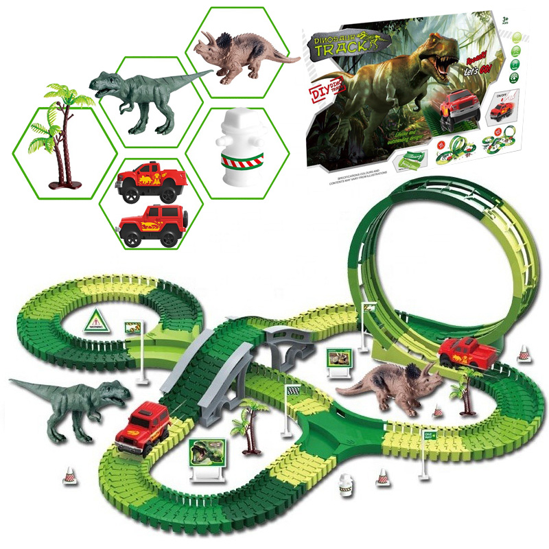 Автотрек DIY Dinosaur Track 210 элементов со световым эффектом и мертвой петлёй 3.83 м
Автотрек DIY Dinosaur Track 210 элементов со световым эффектом и мертвой петлёй 3.83 м