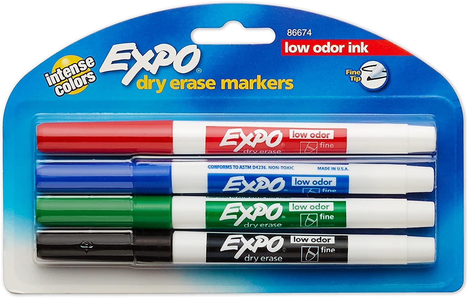 Набор маркеров для досок сухого стирания EXPO Low Odor Dry Erase Markers, Fine Point Цветные 4 шт. (86674)
Набор маркеров для досок сухого стирания EXPO Low Odor Dry Erase Markers, Fine Point Цветные 4 шт. (86674)