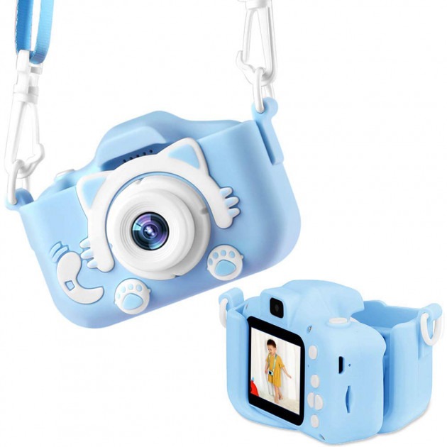 Детский цифровой фотоаппарат Smart Kids Kitty с 2 дюймовым экраном в силиконовом чехле Кошечка с встроенными играми Голубой
Детский цифровой фотоаппарат Smart Kids Kitty с 2 дюймовым экраном в силиконовом чехле Кошечка с встроенными играми Голубой