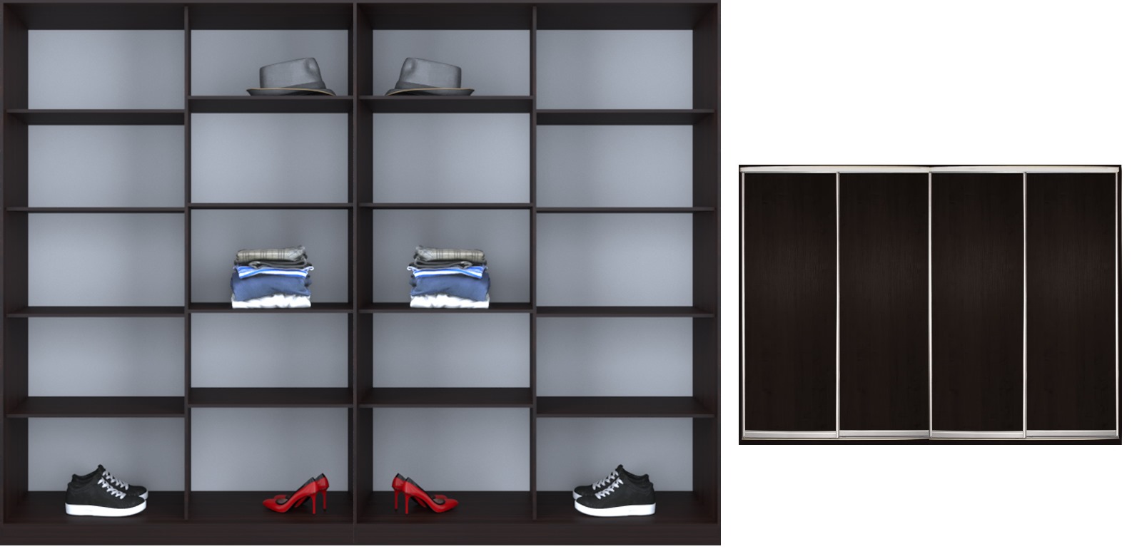 Шкаф-купе Luxe 4 двери цвет венге ДСП/ДСП/ДСП/ДСП CLS - III 360 x 240 x 45 см
Шкаф-купе Luxe 4 двери цвет венге ДСП/ДСП/ДСП/ДСП CLS - III 360 x 240 x 45 см
