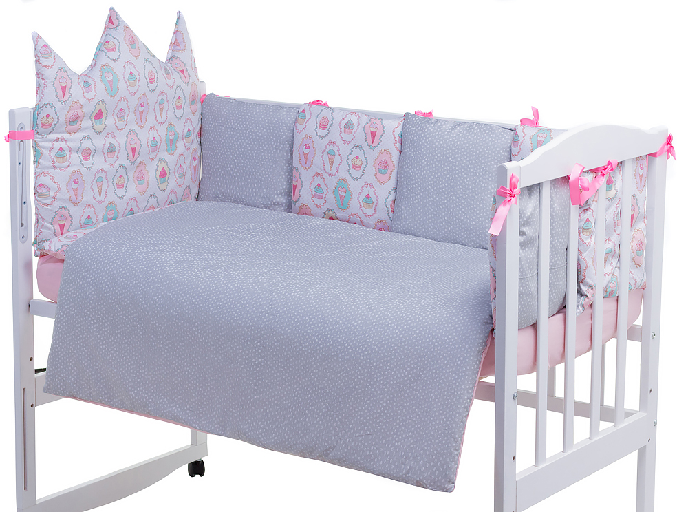 Детская постель Babyroom Classic Bortiki-01 (6 элементов) розовый-белый-серый (кексы). 33392
Детская постель Babyroom Classic Bortiki-01 (6 элементов) розовый-белый-серый (кексы). 33392