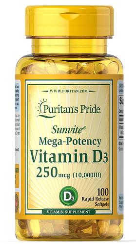 Витамины и минералы Puritans Pride Vitamin D3 250 мкг (10.000 IU) 100 гель. капсул (445209)
Витамины и минералы Puritans Pride Vitamin D3 250 мкг (10.000 IU) 100 гель. капсул (445209)