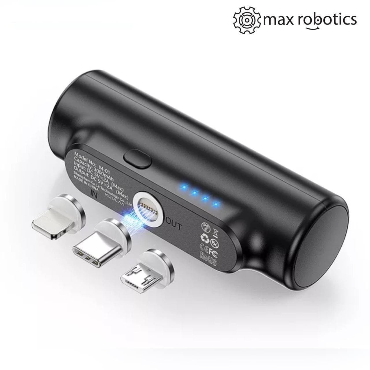 УМБ Max Robotics 3000 мАч Магнитный power bank + 3 конектора Micro-USB/Lighting/Type С Black
УМБ Max Robotics 3000 мАч Магнитный power bank + 3 конектора Micro-USB/Lighting/Type С Black
