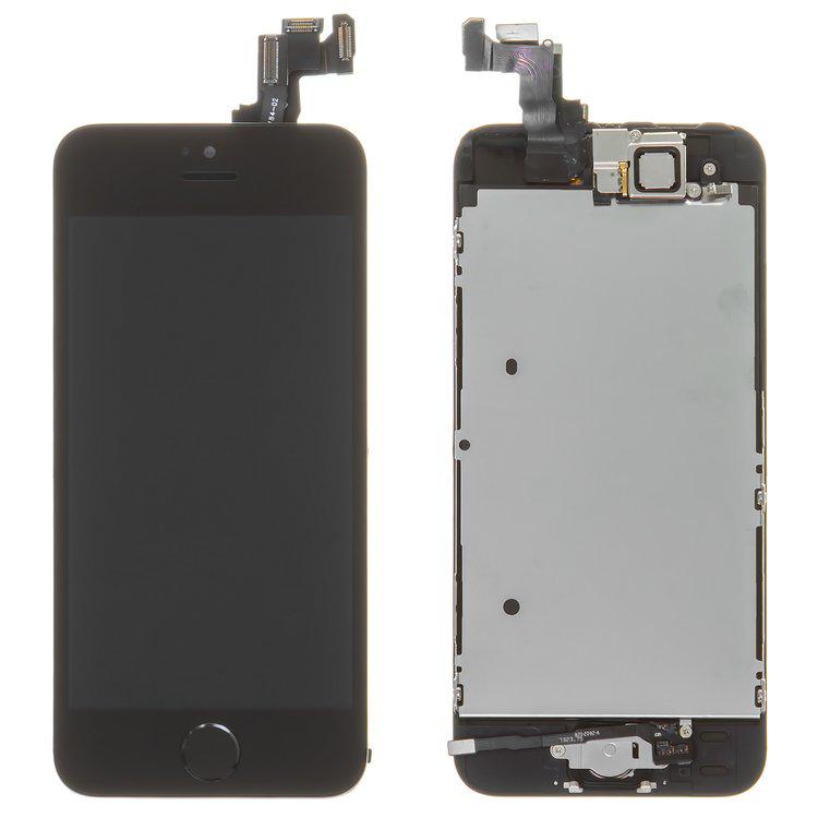 Дисплей для iPhone 5S, чорний, із сенсорним екраном, з рамкою, AAA, Tianma, зі шлейфом кнопки HOME, з камерою, з динаміком
Дисплей для iPhone 5S, чорний, із сенсорним екраном, з рамкою, AAA, Tianma, зі шлейфом кнопки HOME, з камерою, з динаміком
