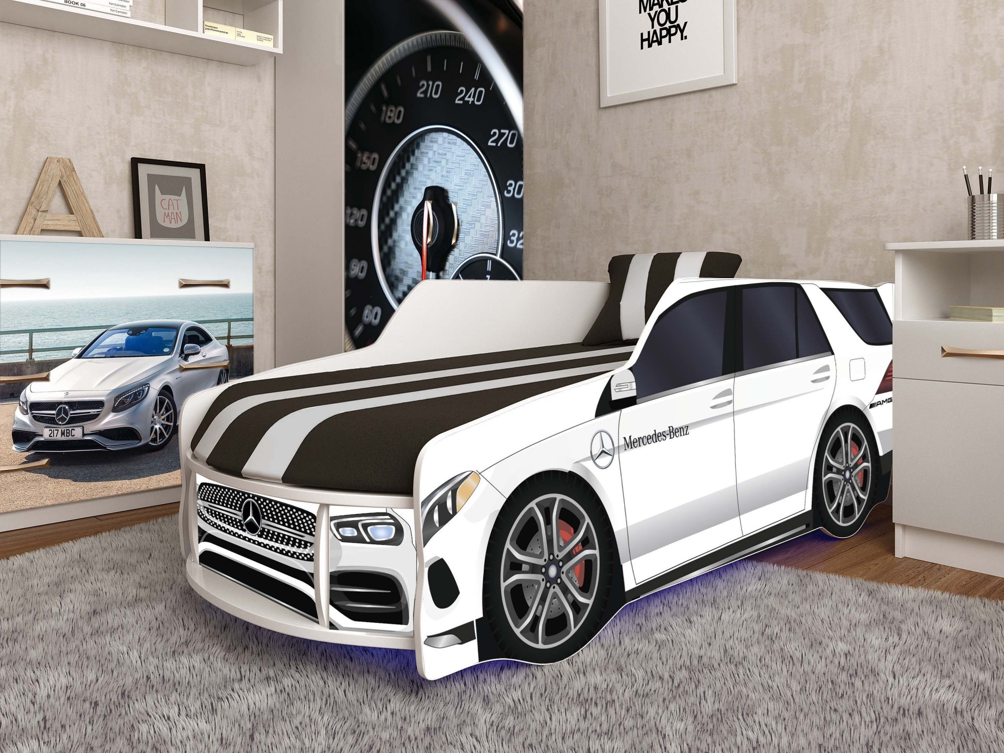 Кровать машина с подъемным механизмом Viorina-Deko Mercedes Premium 80/180 белая
Кровать машина с подъемным механизмом Viorina-Deko Mercedes Premium 80/180 белая