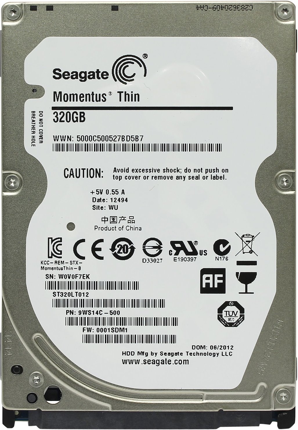Накопитель HDD 2.5" SATA 320GB Seagate Momentus Thin 16MB 5400rpm (ST320LT012) Refurbished
Накопитель HDD 2.5" SATA 320GB Seagate Momentus Thin 16MB 5400rpm (ST320LT012) Refurbished