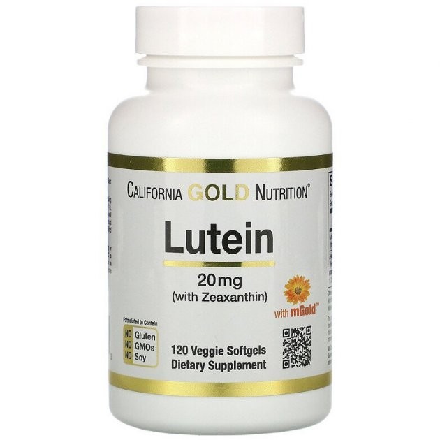 Лютеин с зеаксантином California Gold Nutrition Lutein with Zeaxanthin 20 мг для здоровья глаз 120 растительных капсул
Лютеин с зеаксантином California Gold Nutrition Lutein with Zeaxanthin 20 мг для здоровья глаз 120 растительных капсул