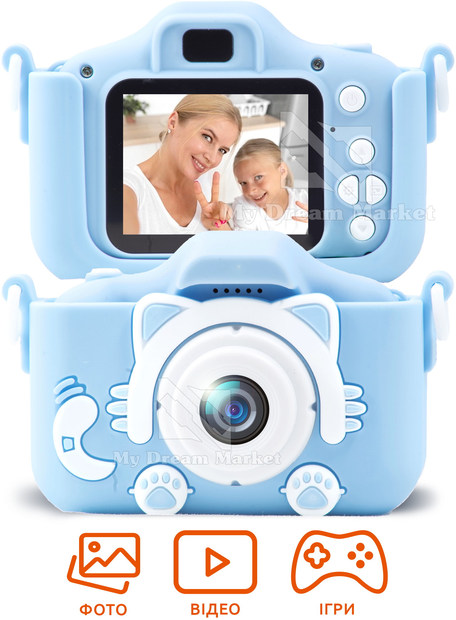 Детский фотоаппарат Smart Kids XKitty Голубой ударопрочный цифровой с записью видео фото 5 игор встроенным микрофоном игрушка фотик для детей от 3 лет
Детский фотоаппарат Smart Kids XKitty Голубой ударопрочный цифровой с записью видео фото 5 игор встроенным микрофоном игрушка фотик для детей от 3 лет