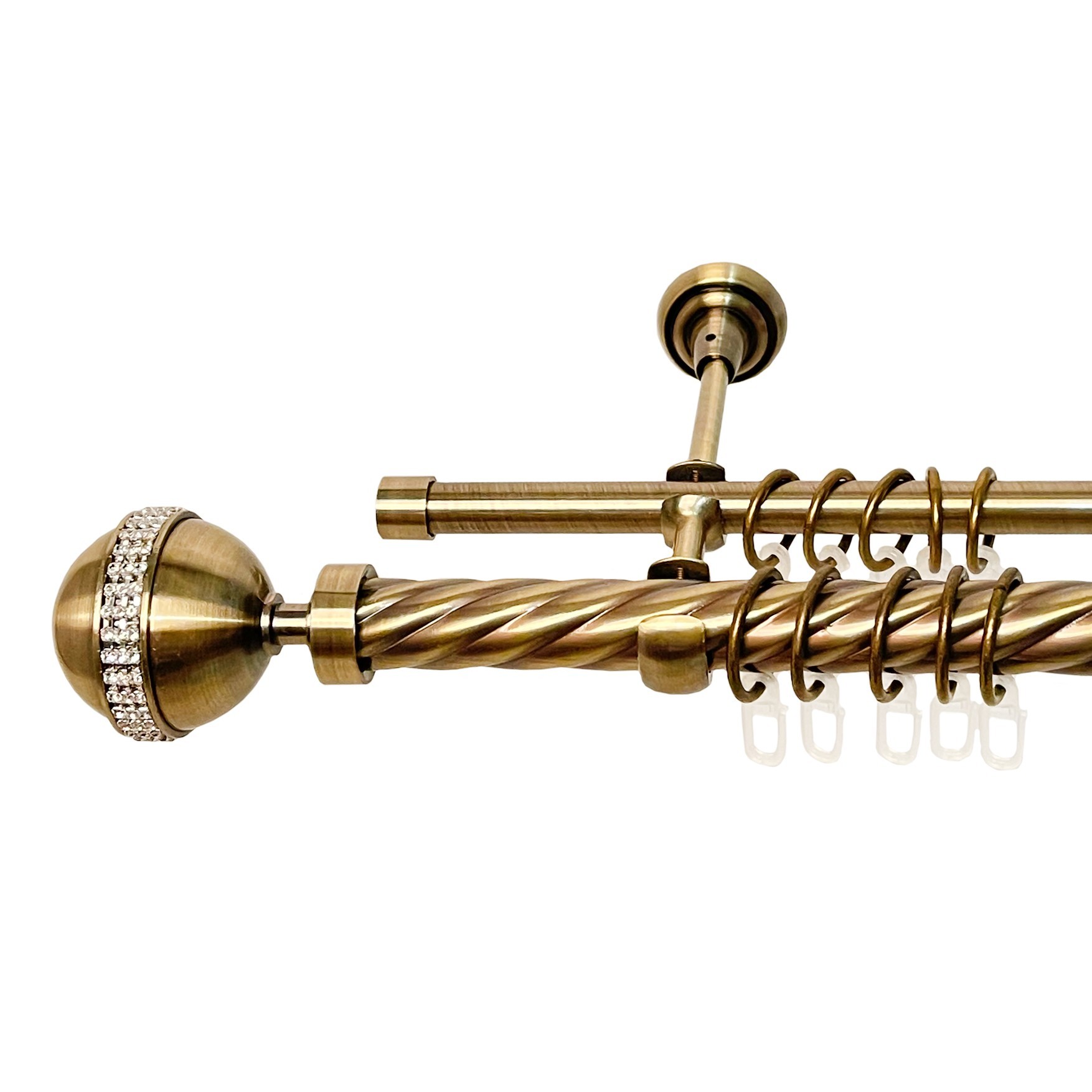 Карниз металевий Orvit Авея двохрядний 25/16 мм 200см антик кручена
Карниз металевий Orvit Авея двохрядний 25/16 мм 200см антик кручена