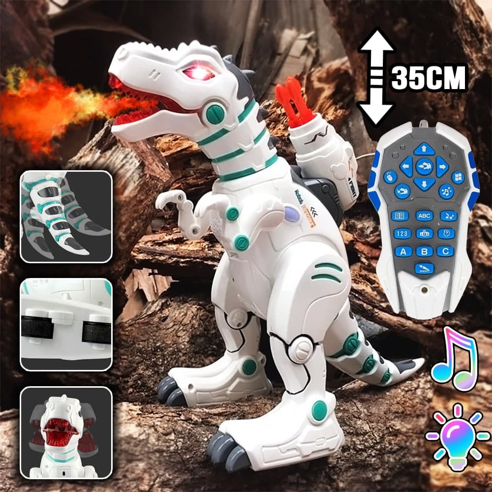 Детский интерактивный робот динозавр QILEJUN Smart Dinosaur на радиоуправлении - аккумуляторный, со световыми и звуковыми эффектами, танцует, программируется, бьет хвостом, стреляет Бело-зеленый
Детский интерактивный робот динозавр QILEJUN Smart Dinosaur на радиоуправлении - аккумуляторный, со световыми и звуковыми эффектами, танцует, программируется, бьет хвостом, стреляет Бело-зеленый