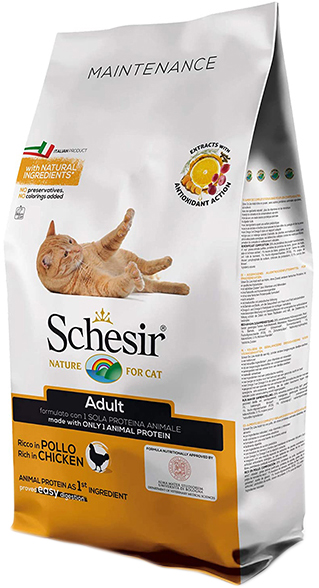Сухой монопротеиновый корм для взрослых котов Schesir Cat Adult Chicken с курицей 10 кг
Сухой монопротеиновый корм для взрослых котов Schesir Cat Adult Chicken с курицей 10 кг
