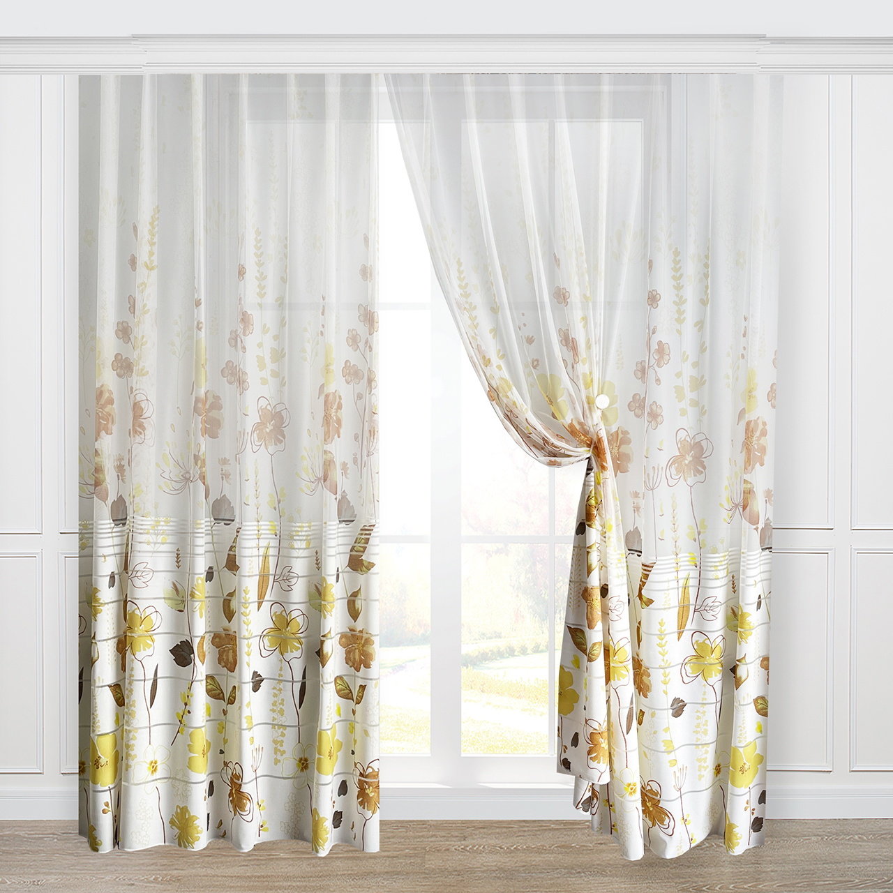 Комплект тюлевых штор в яркие цветы Adagio Windows Decor, длинная занавеска для окна с магнитами 200 х 255см - 2шт, тюль на тесьме Желтый
Комплект тюлевых штор в яркие цветы Adagio Windows Decor, длинная занавеска для окна с магнитами 200 х 255см - 2шт, тюль на тесьме Желтый