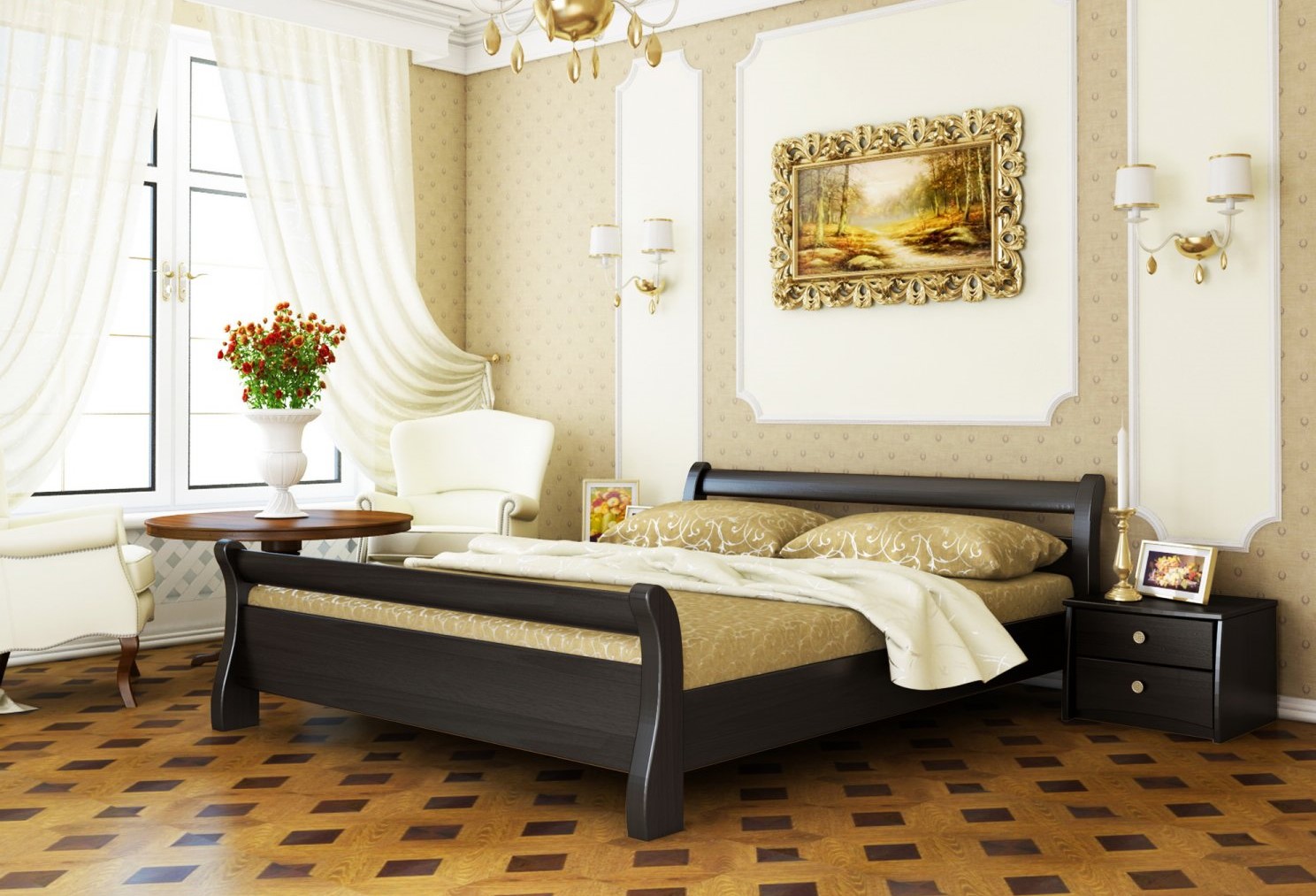 Деревянная кровать Эстелла Диана из массива бука 200х180 Венге 
Деревянная кровать Эстелла Диана из массива бука 200х180 Венге