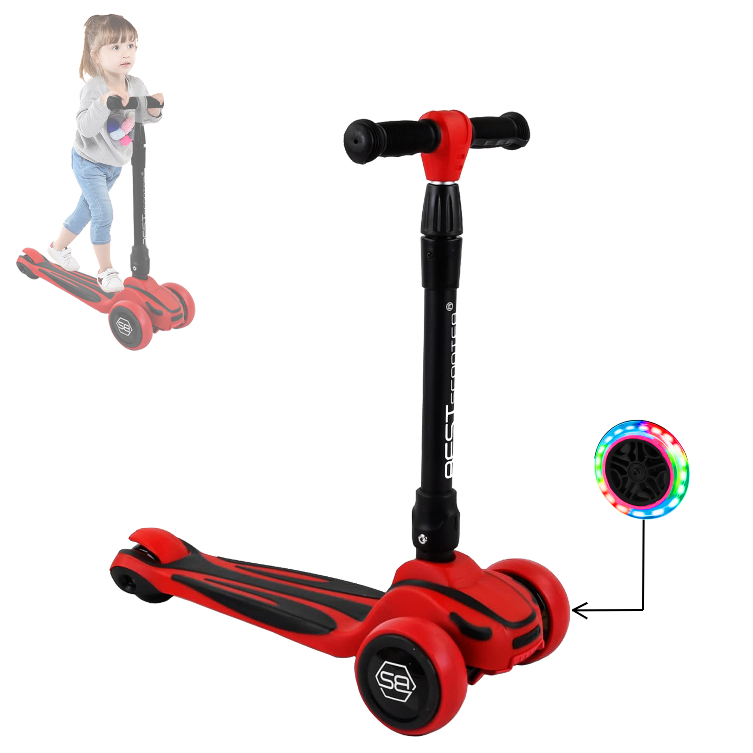 Трехколесный самокат Best Scooter Maxi S-5968 складной со светящимися колесами Красный
Трехколесный самокат Best Scooter Maxi S-5968 складной со светящимися колесами Красный
