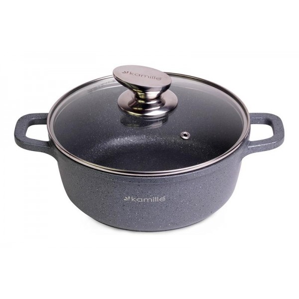 Кастрюля с крышкой Kamille Landes Grey 4.5 л с литыми алюминиевыми ручками Ø24 см
Кастрюля с крышкой Kamille Landes Grey 4.5 л с литыми алюминиевыми ручками Ø24 см