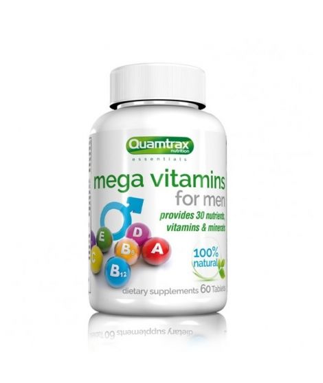 Комплекс вітамінів для чоловіків Mega Vitamins for Men Quamtrax 60 таблеток (QMT111)
Комплекс вітамінів для чоловіків Mega Vitamins for Men Quamtrax 60 таблеток (QMT111)